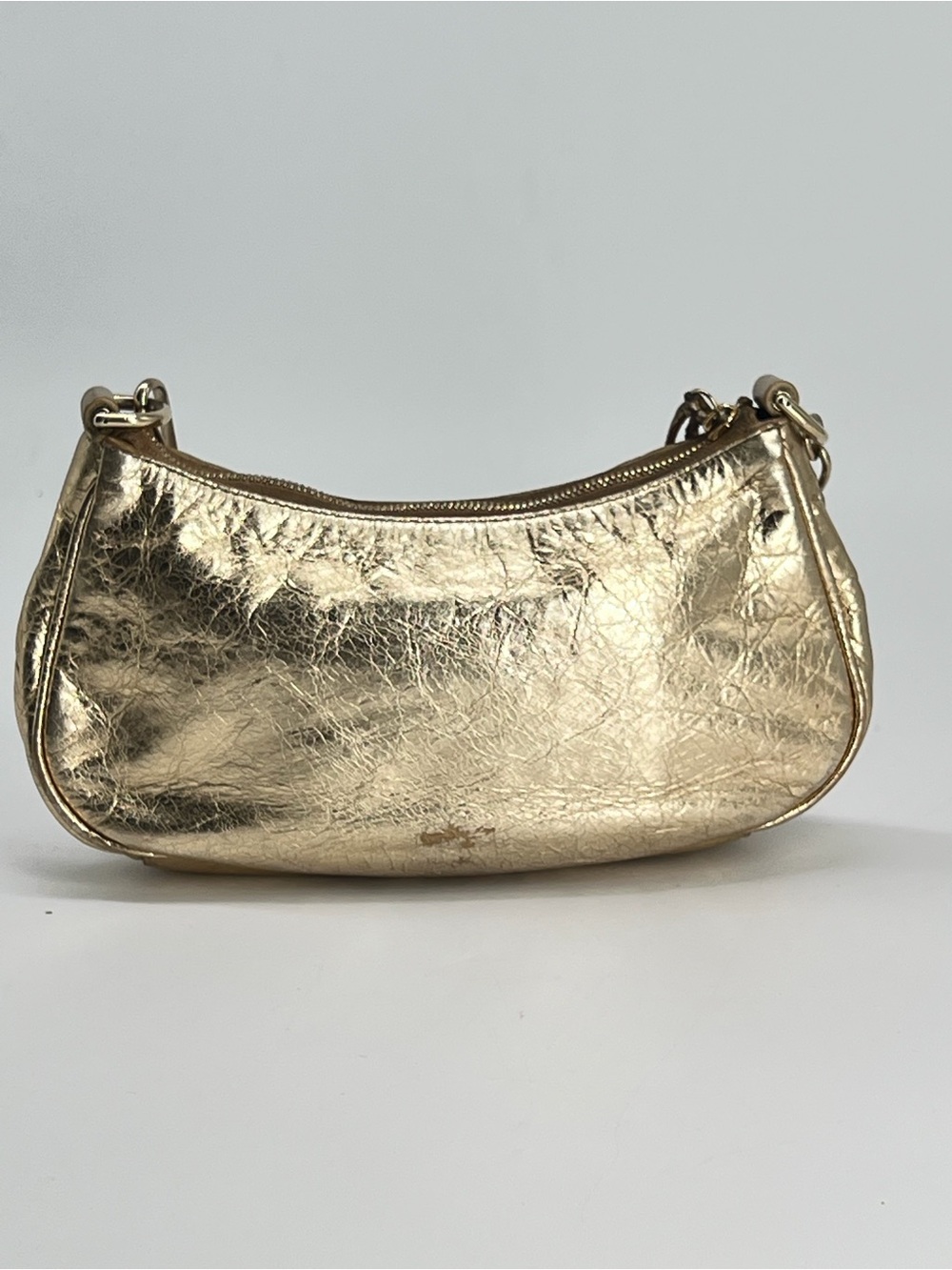 Balenciaga Le Cagole Mini Shoulder Bag Gold Leather With Crystal Studs - Picture 3 of 12